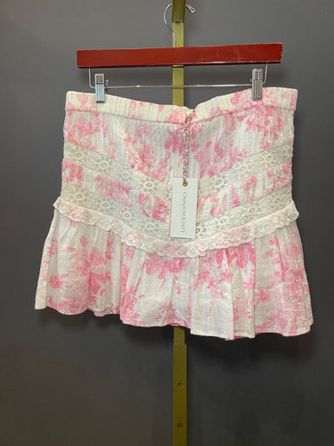 LoveShackFancy Ruffled Floral Mini Skirt sz XS