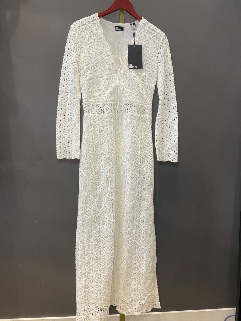 The Kooples White Lace Long Sleeve Maxi Dress sz 1