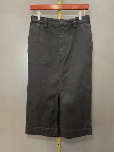 Enza Costa Black Front Slit Midi Skirt sz 0