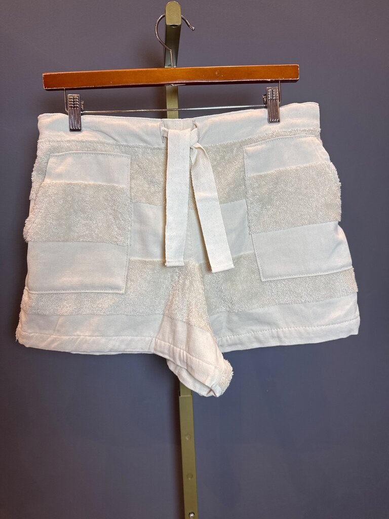 Sunday Striped Terry Cloth Drawstring Shorts sz ONE SIZE