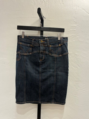 D&G Dolce & Gabbana Dark Wash Denim Mini Skirt sz 42