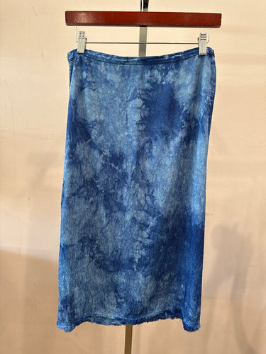 Raquel Allegra Blue Tie-Dye Midi Skirt sz 0