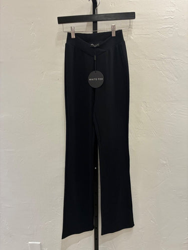 White Fox Ribbed V-Front Flare Pants sz XS NWT