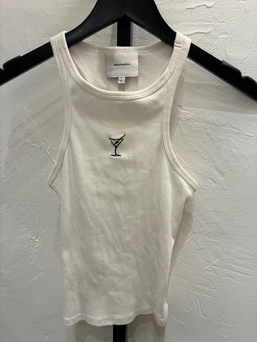 Reformation Ribbed Martini Graphic Tank Top sz S