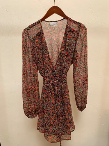 Urban Outfitters Floral Long Sleeve Wrap Dress sz M