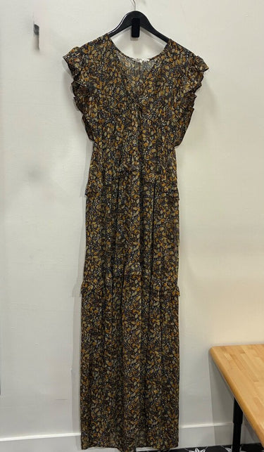 Ba&sh Leaf Print Tiered Maxi Dress sz M