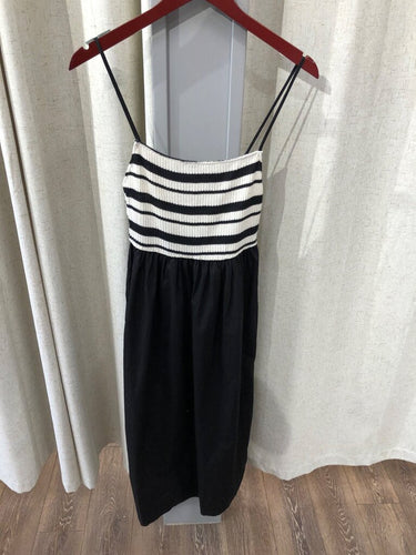 Zara Striped Knit Bodice Midi Dress sz S