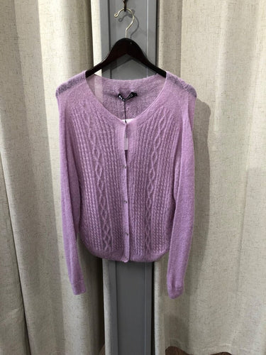 Alohas Cable Knit V-Neck Cardigan sz M