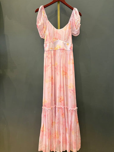 LoveShackFancy Pink Floral Maxi Dress sz 2