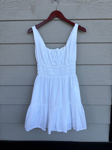 Abercrombie & Fitch White Smocked Tiered Mini Dress sz ST