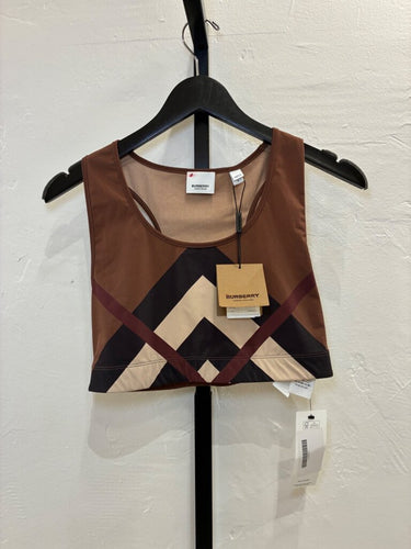 Burberry Chevron Check Sports Bra sz L NWT