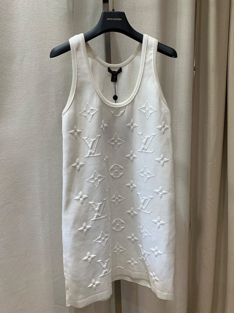 NWT Louis Vuitton Embossed Monogram Knit Sleeveless Dress sz XS