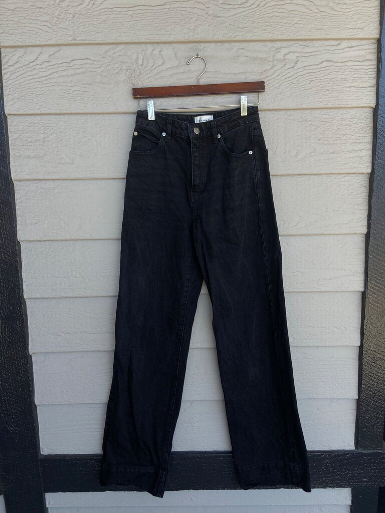 FRAME Black High-Rise Straight Leg Jeans sz 25