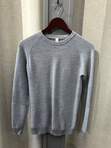 Lululemon Grey Ribbed Merino Wool Pullover Sweater sz 8