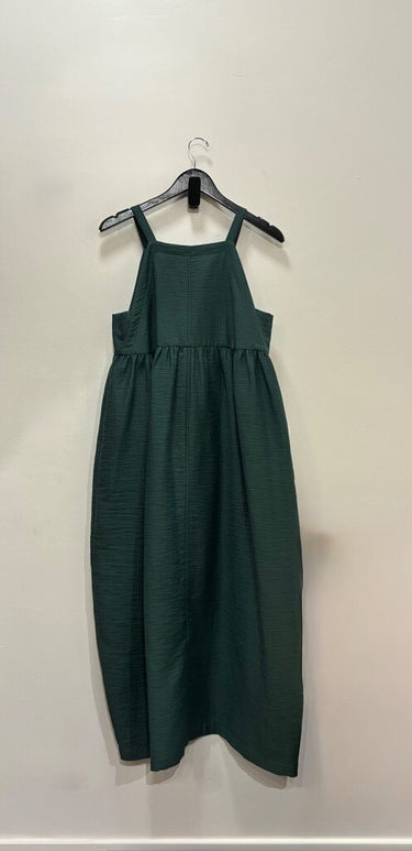 Rachel Comey Forest Green Crinkle Sleeveless Midi Dress Size S