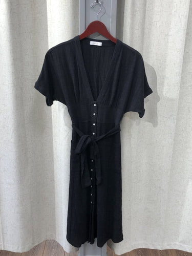Kariella Black Short Sleeve Midi Dress sz S