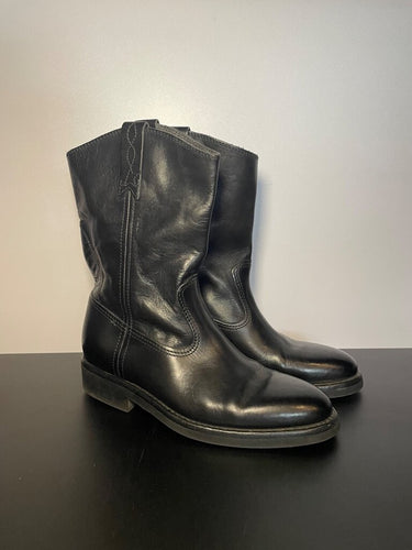 Golden Goose Black Leather Golden Boots Cowboy Boots sz 36