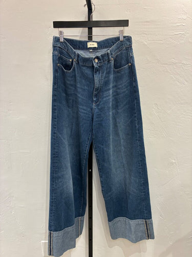 DL1961 Blue Wide-Leg Cuffed Jeans sz 31