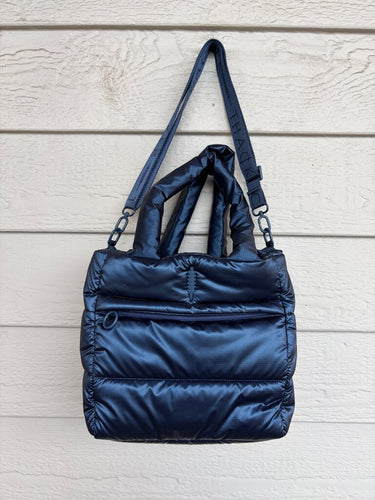Thacker Navy Nylon Quilted Puffer Crossbody Bag