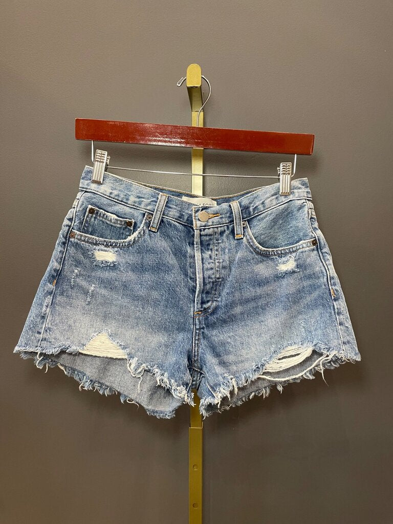 Denim Forum Distressed Denim Shorts sz 25