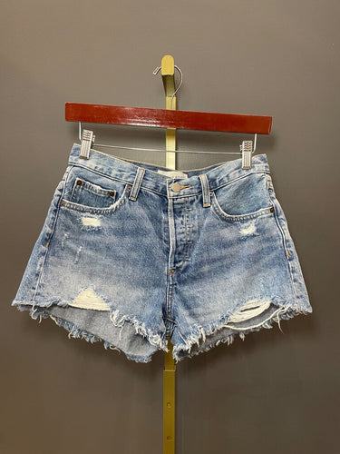 Denim Forum Distressed Denim Shorts sz 25