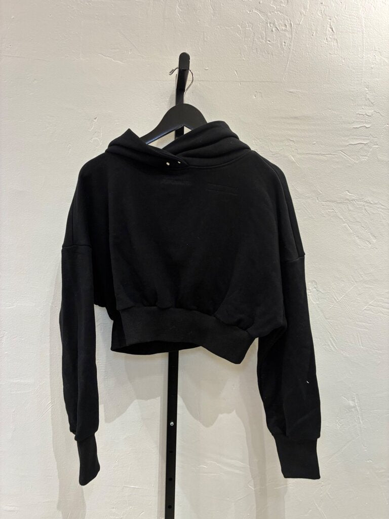 Pareto Black Cropped Hoodie sz S