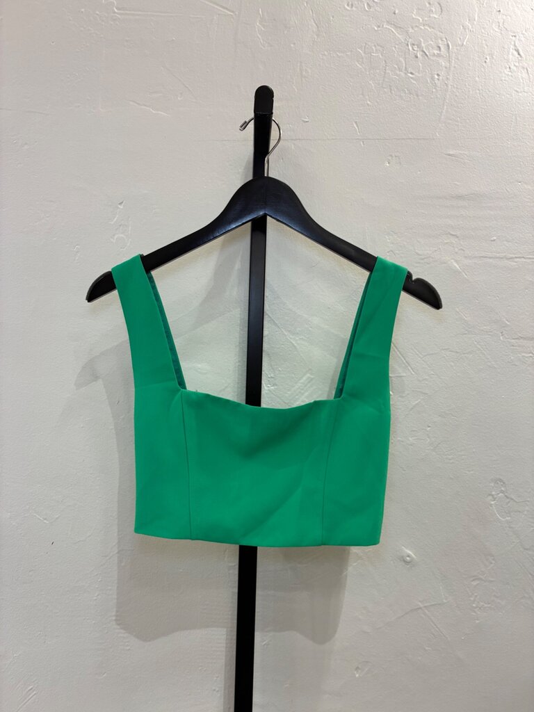 Showpo Green Square Neck Crop Top sz US 4