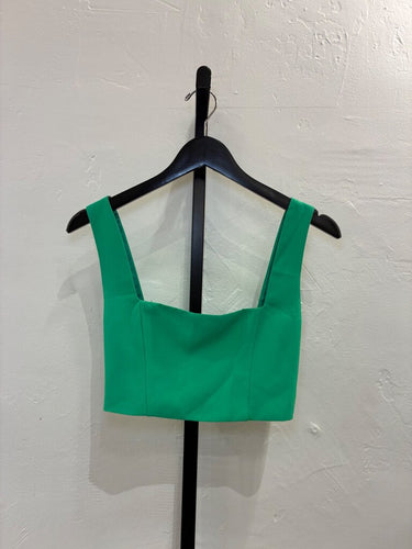 Showpo Green Square Neck Crop Top sz US 4