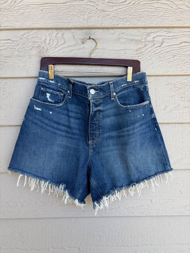 Paige Asher High Rise Relaxed Denim Shorts in Chillin Dest W/ Fray sz 31