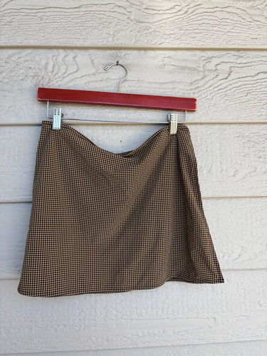 Madewell Gingham Wrap Mini Skirt sz M