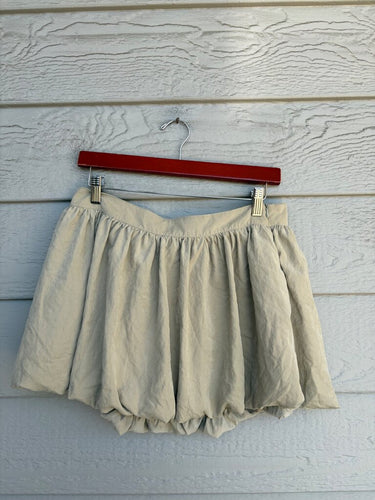 Zara Beige Balloon Bubble Mini Skirt sz M