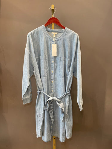 Eileen Fisher Woman Organic Cotton Drapey Denim Shirt Dress sz 2X