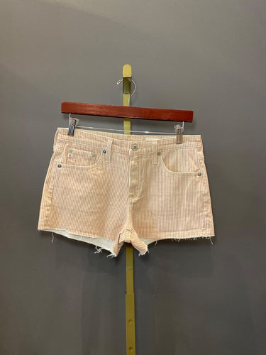 AG Adriano Goldschmied Striped Denim Cut-off Shorts sz 27