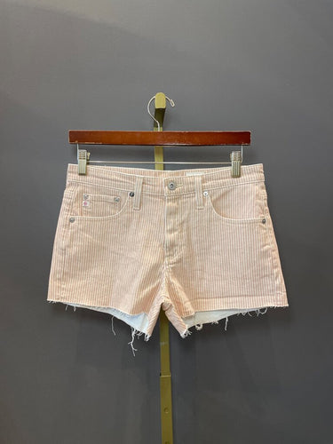 AG Adriano Goldschmied Striped Cut-Off Denim Shorts sz 26