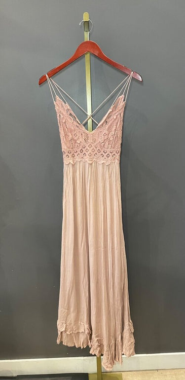 Free People FP One Lace Bodice Crinkle Maxi Dress sz M