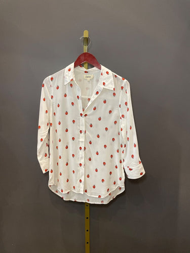 L'Agence Ladybug Print Button-Down Blouse sz M