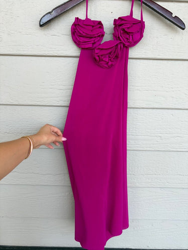 Alice + Olivia Rosette Detail Halter Dress sz XS