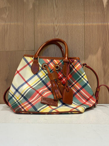 Dooney & Bourke Tartan Plaid Drawstring Satchel
