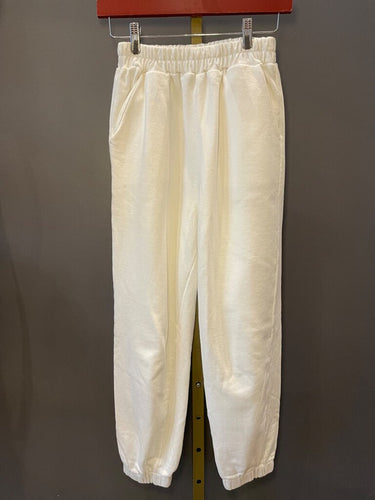 Storets White Cotton Jogger Sweatpants
