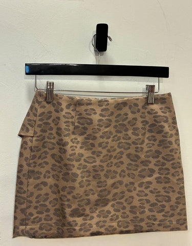 Fleur du Mal Leopard Twill Mini Skirt sz XS