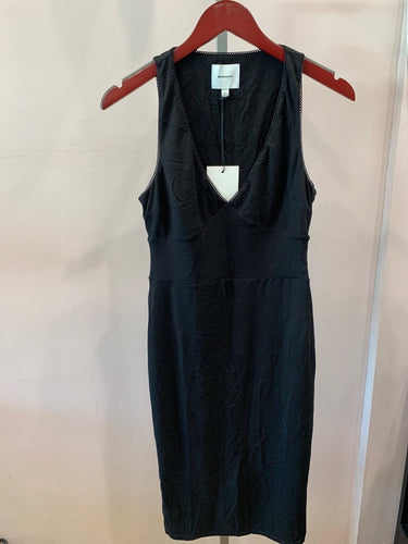 Reformation Sleeveless Picot-Trim Midi Dress in Black sz S