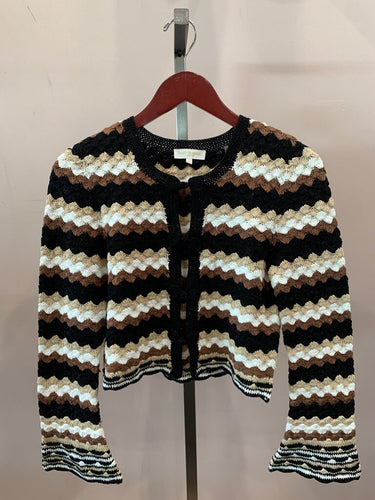 Ramy Brook Chevron Crochet Cardigan sz S