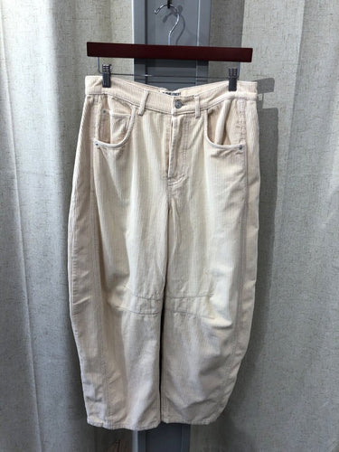 We The Free Cream Corduroy Tapered Barrel Pants sz 27