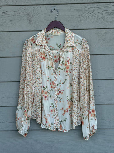 Lovestitch Mixed Floral Long Sleeve Blouse sz L
