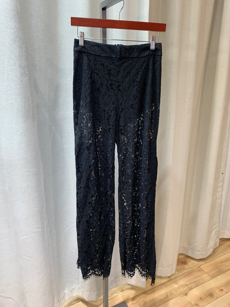 Just Bee Queen Black Lace Wide Leg Pants sz S