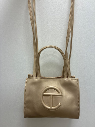 Telfar Small Metallic Gold Shopping Bag