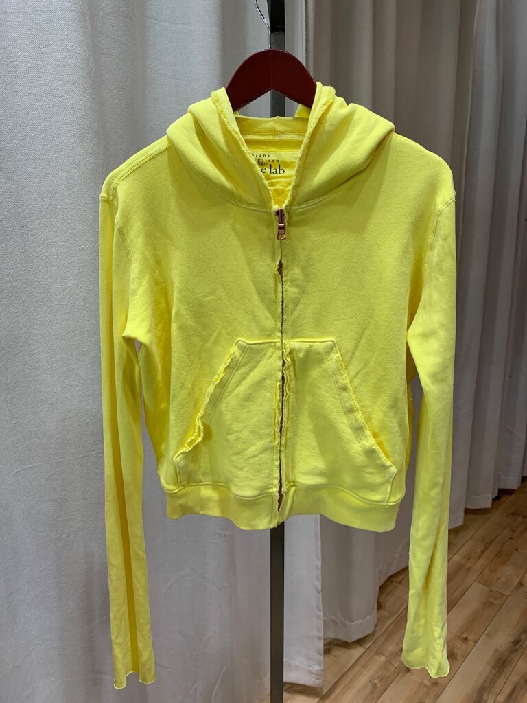 Frank & Eileen Tee Lab Neon Yellow Zip-Up Hoodie sz S