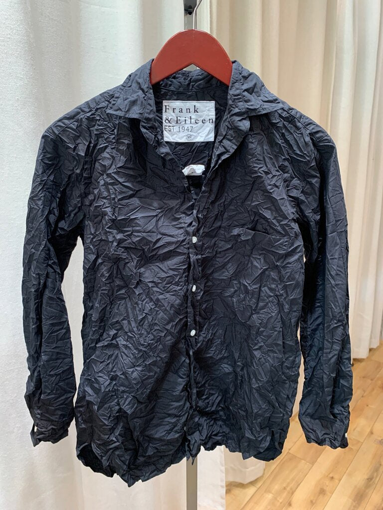 Frank & Eileen Crinkled Long Sleeve Button-Up Shirt sz XS