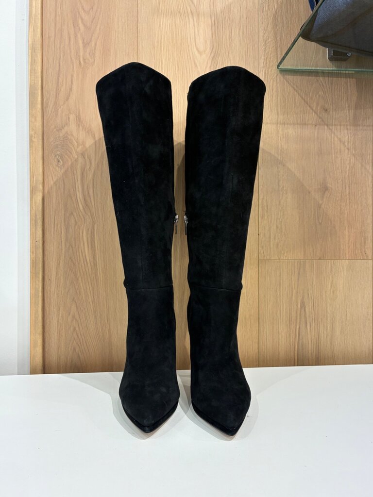 Vince Camuto Black Suede Peviolia Tall Heeled Boots sz 9M