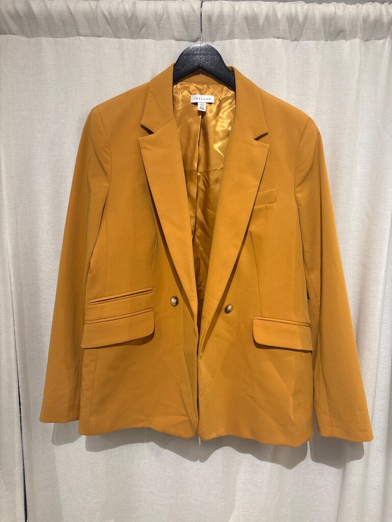 Topshop Mustard Yellow Double Breasted Blazer sz 12